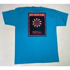 VINTAGE United Teachers Of Dade T-shirt Men XL Blue USA 90s Single Stitch